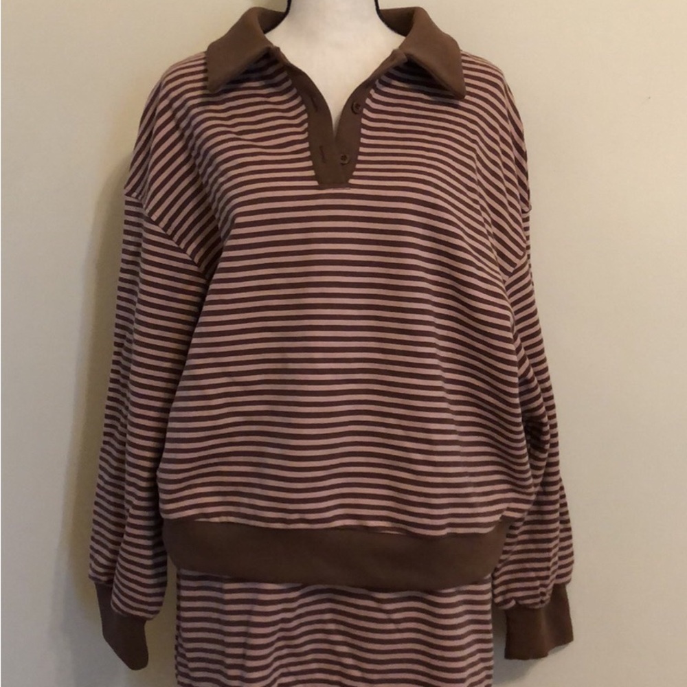 Striped Brown Pullover Sweater